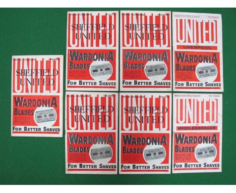 1946-7 Sheffield United Home Programmes, v. Liverpool, Middlesbrough, Carlisle - F.A Cup, Everton, Preston, Charlton, Stoke, 