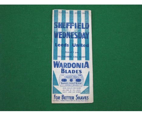 1945-6 Sheffield Wednesday v. Leeds United Gatefold Programme, dated April 23rd 1946.