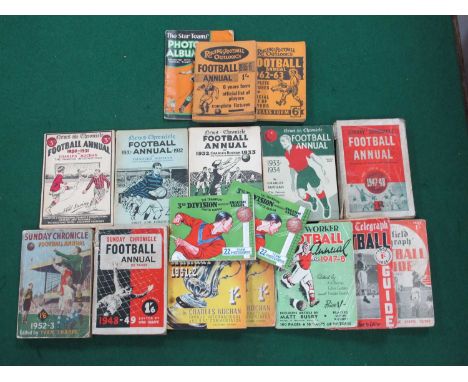 News Chronicle Football Annuals, 1930-1, 31-2, 32-33, 33-4, 51-2. Sunday Chronicle, Daily Worker, Sheffield Telegraph, Star T