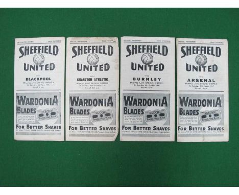 1947-8 Sheffield United Home Programmes, v. Arsenal, Burnley, Charlton, Blackpool (4).