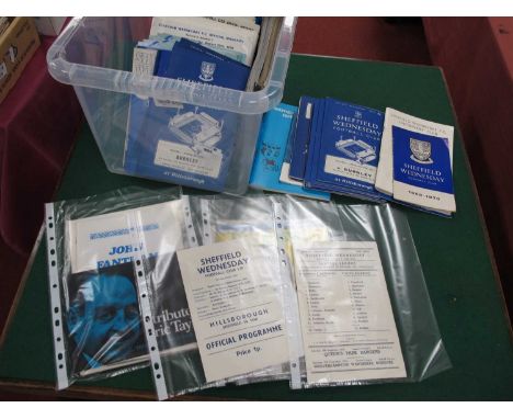 Sheffield Wednesday Programmes, 1960s and 70s, mainly homes, including testimonials, Pele at Wednesday plus ticket, First Sun
