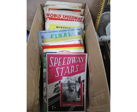 Speedway programmes from the 1960s- Sheffield, Bellevue, Long Eaton, Cradley Heath, Halifax etc, other motorsports, football,