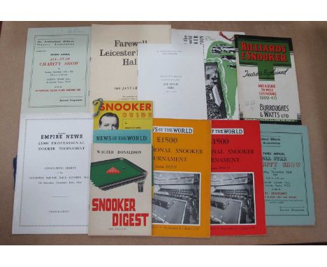 Snooker, 1948 Sunday Empire News £1000 Professional Snooker Tournament Eight Page Programme. News Of The World 1949-50, 52-3 