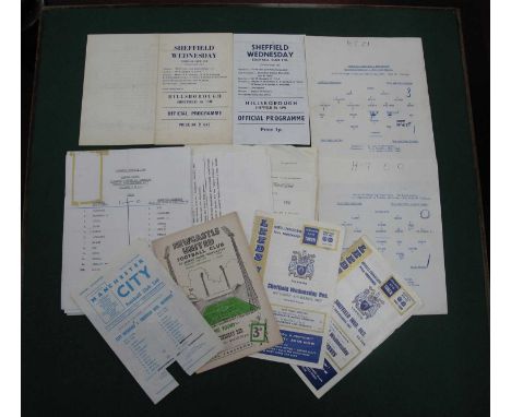 Sheffield Wednesday Single Sheet / Four-Page Programmes, 57-8 V. Sheffield United - Yorkshire League cup and Senior Challenge