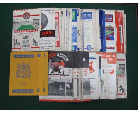 1950s Sheffield Wednesday Away Programmes at Leeds 56-7, 57-8, 59-60, Manchester United 50-1, 52-3, 53-4, 54-5, Bury 51-2, Ev