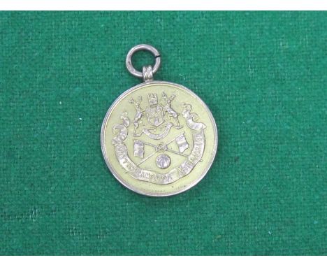 Medal 1926-27 Nottinghamshire Association Senior Cup Winners Mansfield Town, in 9ct gold, stamped 375, Birmingham hallmark by