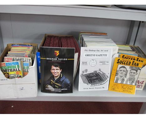 Football League Reviews, Sun Soccer stamp albums 1950 Sheffield Soccer Fan (x 4), match, back pass, etc:- Four Boxes