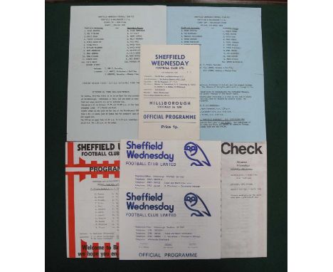Sheffield Wednesday County Cup Programmes v. Doncaster 74-5, 77-8, 81-2, at Sheffield United 75-6, 81-2, v. Barnsley 80-1, v.