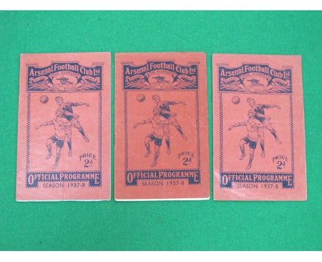 1937-8 Arsenal Home Programme V. Preston - FA Cup and League, Bolton, (3).