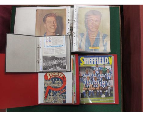 Sheffield Wednesday Magazine Prints Throughout the Ages, press cuttings, 1966 cup final song sheet etc, large quantity:- Four