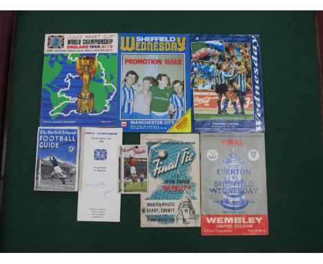 1946 F.A Cup Final Programme Charlton v. Derby, ink stain bottom left, spine tear, grubby. 66 F.A Cup Final and World Cup tou