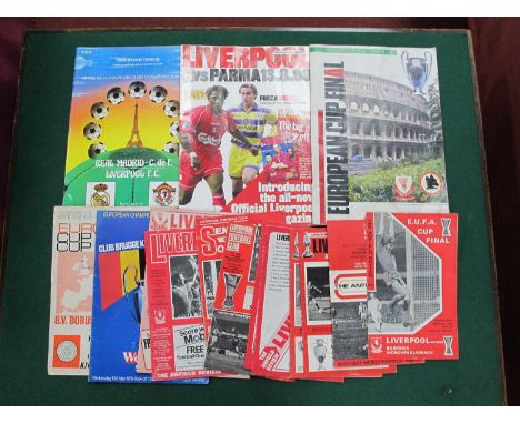 Liverpool in Europe Programmes, including 1966 Cup Winners, Cup Final v Dortmund, European Cup Finals Super Cup, 1976 U.E.F.A