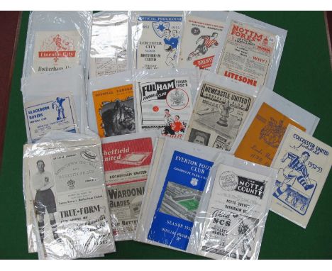 1952-53 Rotherham United Away Programmes, twenty three different issues, including at West Ham, Blackburn, Leeds, Barnsley, C