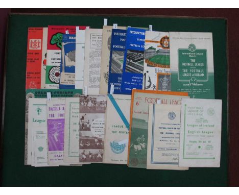 Football League v. Southern Irish League Programmes at Dublin, 1947, 49, 51, 53, 54 plus Walker pirate, 56, 59, 60, 63, 67, p