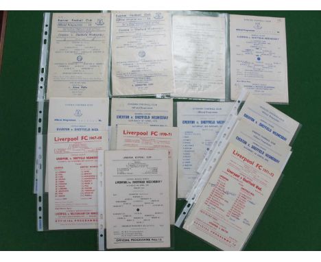 Sheffield Wednesday Reserves Away Programmes, at Liverpool 62-3, 67-8, 70-1, 71-2, at Everton 52-3, 53-4, 60-1, 64-5, 67-8, 6