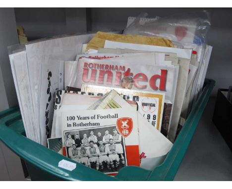 Rotherham United, - books, cartoons, poster, newspapers, fixture lists, testimonial brochures, calendar, reproduction team pr