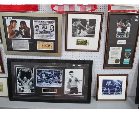 Boxing - Thomas Hearns v. Roberto Duran signed montage (unverified) 51.5 x 98cm. Sugar Ray Leonard signed montage (unverified