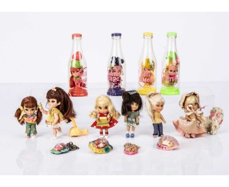 A quantity of Mattel vintage Liddle Kiddle dolls, including, Liddle Kiddle “Skediddle Kiddle” Sheila 1967, four Jewellery Kid