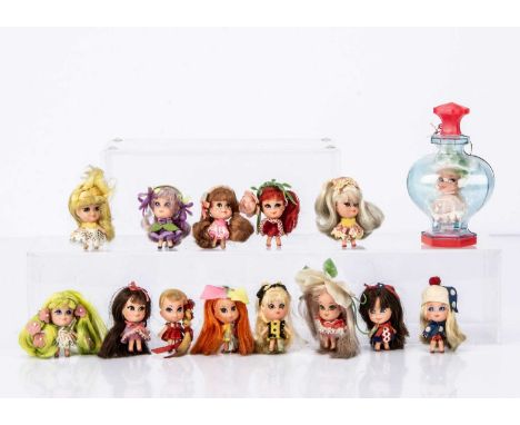 A quantity of Mattel vintage Kiddle Kologne dolls,  including a Lily of the Valley in original perfume bottle --4 1/2in. (11.