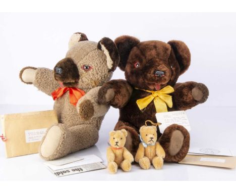 Two interesting Wojtek the Soldier Bear artist  teddy bears ,  Made by Mr & Mrs WG Wilkojc, one with light wool plush the oth
