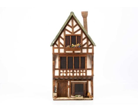 A Jim Hemsley Tigger Pond 1/24th scale  modern miniaturist wall mounted dolls’ house The Vicarage, a Tudor style house, front