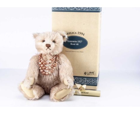 A Steiff limited edition 1927 Teddy Rose replica,  5510 of 7000, in original box with certificate --19in. (48cm.) high