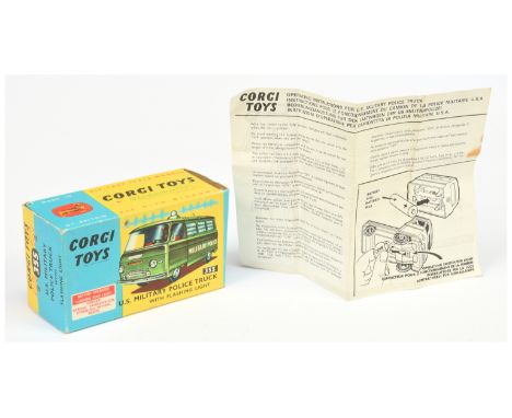 Corgi Toys Empty box 355 Commer "Military Police" - Good Plus display well Blue and yellow carded picture with correct instru