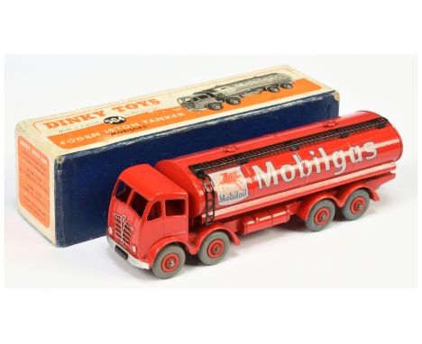 Dinky Toys 504 Foden (type 2) Tanker "Mobilgas"&nbsp; - Red including supertoy hubs with grey tyres, black gantry and ladder,