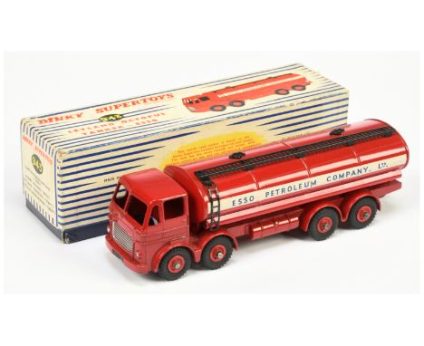 Dinky Toys 943 Leyland Octopus Tanker "Esso Petroleum company Ltd" - Red including supertoy hubs, silver trim, black gantry a