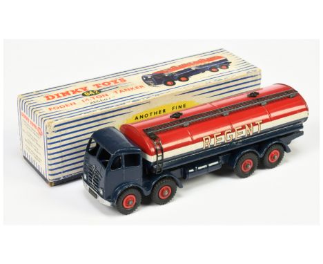 Dinky Toys 942 Foden (type 2) Tanker "Regent" - Blue cab and chassis, white, red including supertoy hubs, silver trim, black 