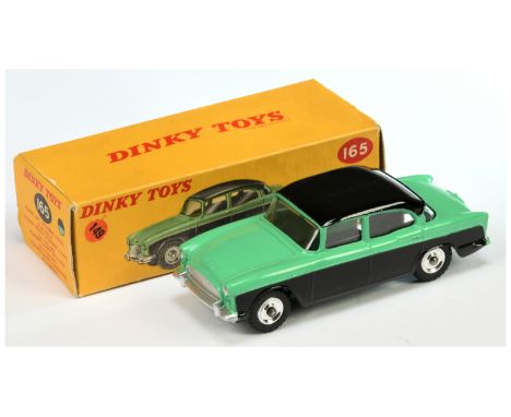 Dinky Toys 165 Humber Hawk Saloon Two-Tone Black and green, silver trim and spun hubs - Excellent (couple of small marks on s