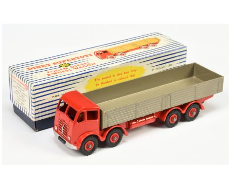 Dinky Toys 901 Foden (type 2) 8-Wheeled Diesel Wagon - Red cab, chassis and supertoy hubs with black tyres, light fawn back, 