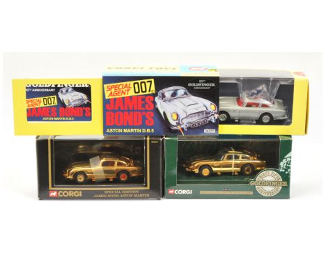 Corgi "James Bond" Aston Martin DB5 (1/43rd) Group Of 3 - (1) 04202 - Gold Plated with black interior and Tyre slashers&nbsp;