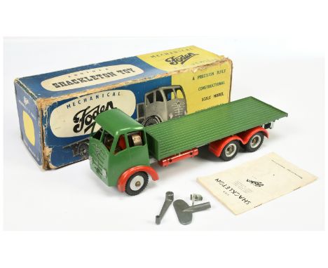 Shackleton Model FG6 Flat Truck - Green cab &amp; Back, Red mudguards, pale grey chassis with clockwork motor and Rear cab "S