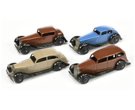 Dinky Toys 30/36 Series To Include (1) 30d Vauxhall - Brown body, (2) 30b Rolls Royce - Grey body, (3) 36c Humber - Brown bod