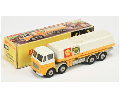 Dinky Toys 943 Leyland Octopus Tanker "Shell-BP" - yellow, white including Tanker, grey chassis and plastic hubs, silver trim