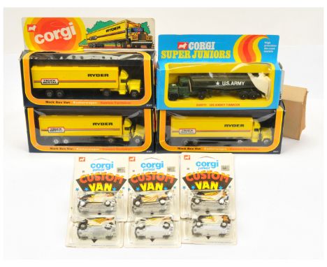 Corgi Toys Juniors Group To Include 91 Custom Van "Vantastic" - Black, orange and yellow - Trade pack containing 6 examples w