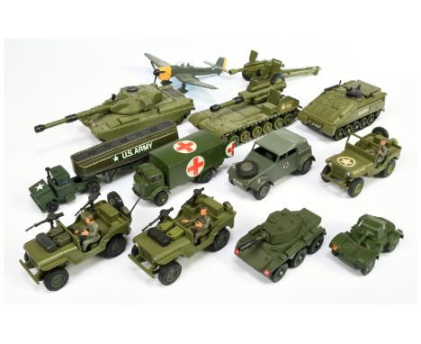 Dinky Toys Military Unboxed Group To Include Bedford "Ambulance", Jeep "US Army", Junkers Aircraft, plus others including Cor