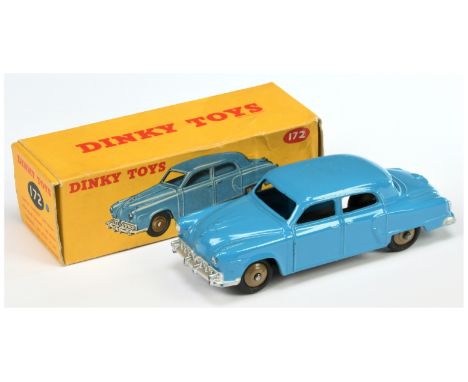 Dinky Toys 172 Studebaker Land Cruiser - Mid-blue body, silver trim and fawn rigid hubs - Excellent (couple of small marks on