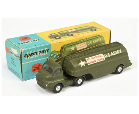 Corgi Toys 1134 Bedford Type S Articulated Military Tanker "US ARMY" - Drab Green Cab, tanker, filler caps and gantry, spun h