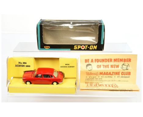 Triang Spot On 286 Austin 1800 Saloon - Red body, grey interior with Slightly damaged black steering wheel and 2 X figures, c