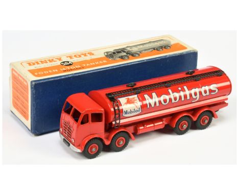 Dinky Toys 504 Foden (type 2) Tanker "Mobilgas"&nbsp; - Red including supertoy hubs with black tyres, black gantry and ladder