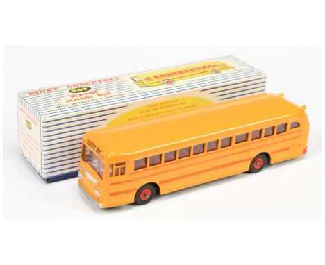 Dinky Toys 949 Wayne School Bus - Yellow body with red interior, plastic hubs, trim and flashes, silver front trim - Excellen