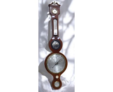 An early to mid 19th Century banjo wall hanging barometer.