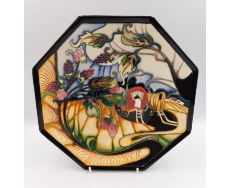 A Moorcroft numbered edition Octagonal Plate in the Queenies Caravan design by Emma Bossons, approximate diameter 24cm, First