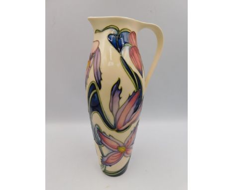A numbered edition Moorcroft Jug in the Wyevale design by Philip Gibson , number 255, approximate height 25.5cm,&nbsp;in good