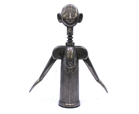 A novelty 20th century corkscrew modelled as Pierre Le Sommelier, approx. 20.5cm long when arms in air.