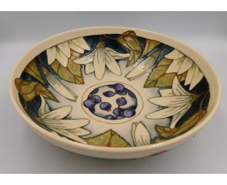 A Moorcroft bowl in the Juneberry design by Anji Davenport, approximate diameter 26cm, first quality and&nbsp;in good conditi