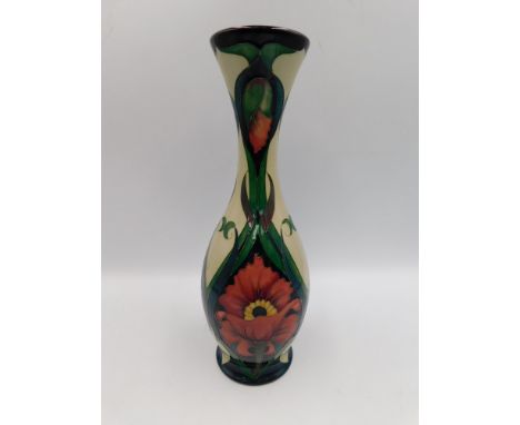 A Moorcroft vase in the Burslem Poppy design by Rachel Bishop, number 158 of a numbered edition, approximate height 25.5cm,&n