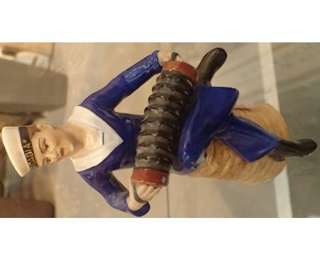 Dresden sailor figurine playing accordian H: 15 cm CONDITION REPORT: No visible signs of damage or restoration.